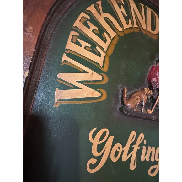 Weekend Review Golfing June Bar/Pub Hanging Chalkboard Sign - Picture 3 of 4